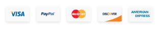 Visa, PayPal, Mastercard, Discover, American Express accepted